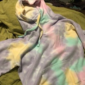 Never worn! Pastel tie dye large hoodie from Soft Serve Clothing.
